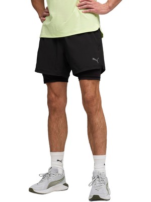Puma Pwrmode 2in1 Strech Woven Erkek Siyah Antrenman Şort 52858901