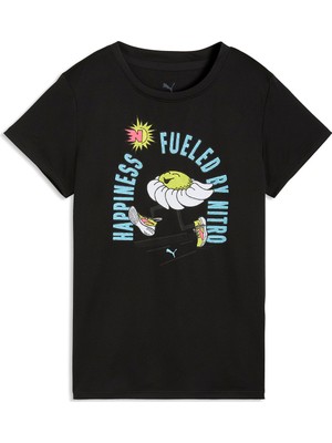 Puma Run Nitro Graphic Kadın Siyah Koşu T-Shirt 52844301