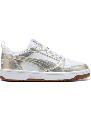 Puma Rebound V6 Low Metallic Kadın Beyaz Sneaker Ayakkabı 40605501