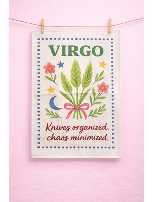 Typoniq Zodiac Başak Burcu Pamuklu 2'li Mutfak Havlusu (40X50 Cm)