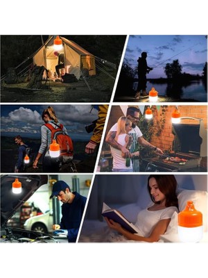 Acstore Ledx LN-OR100G 100 Watt Type-C Şarjlı Taşınabilir Asma Kancalı Kamp Çadır Lambası 6500K 1200MAH 3 M