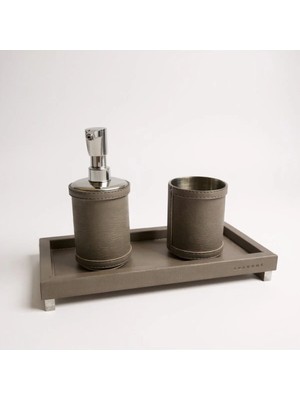 Qua Home Slvie Deri Sabunluk Seti Gri