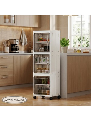 Trend Maison 3 Katlı Çok Amaçlı Organizer Dolap Banyo Mutfak Saklama Kutusu Beyaz