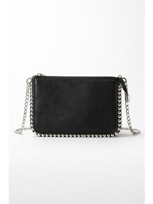 Avca Boncuk Detaylı Zincir Askılı Kadın Omuz Çantası Kadın Çapraz Çanta