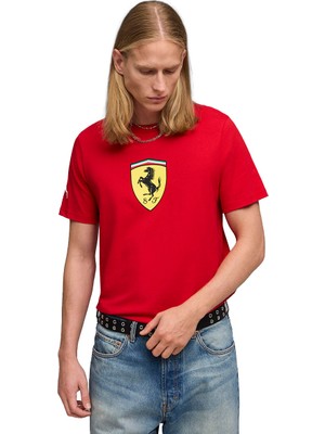 Puma Ferrari Colored Shield Erkek Kırmızı Günlük Stil T-Shirt 63531002