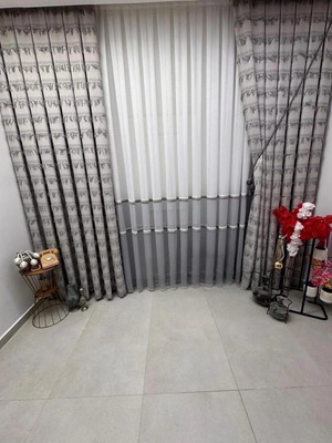Nivemes Home Nivemeshome Petek Gri 1/3 Pileli Tül Perde