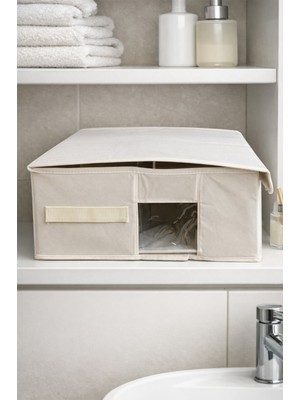 HomyJRs Homyjr’s Pencereli Kapaklı Katlanabilir Saklama Kutusu Hurç Dolap Içi Organizer