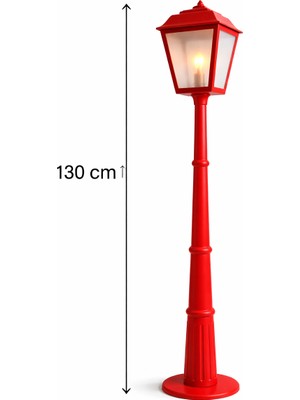 AlfameTech Retro Sokak Lambası 130 cm LED Aydınlatmalı | Dekoratif Lambader