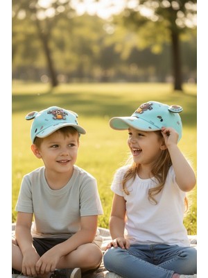 Aware Time Kitti 5-8 Yaş Unisex Bebek & Çocuk Aksesuarlı Yazlık Şapka