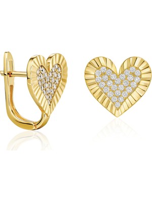 Mute Jewelry 925 Ayar Gümüş Kalp Küpe