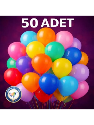 Nistabolje 50 Adet Balon Karışık Renkli Parti Doğum Günü Kutlama Özel Günler