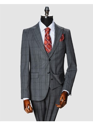 Echol Ech. 1113 Ekose Yelekli Takım Elbise