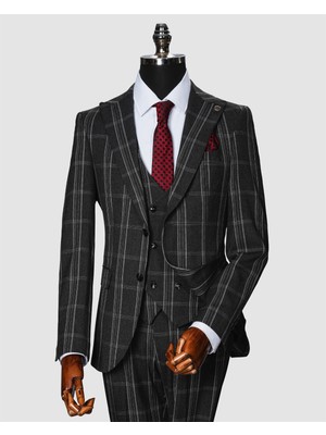 Echol Ech. 1113 Ekose Yelekli Takım Elbise