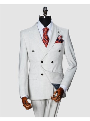 Echol Ech. 2344 Düz Kumaş Kruvaze Takım Elbise