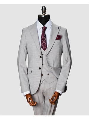 Echol Ech. 2352 Mini Kazayağı Yelekli Takım Elbise