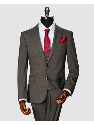 Echol Ech. 2352 Mini Kazayağı Yelekli Takım Elbise