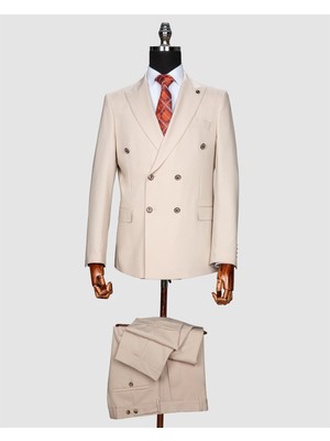 Suit Sartoria Ssa 2609 Düz Kumaş Kruvaze Duble Paça Takım Elbise