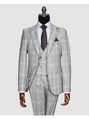 Echol Ech. 1113 Ekose Yelekli Takım Elbise