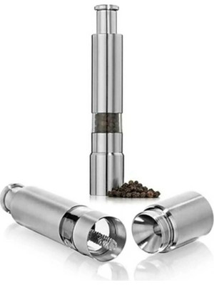 Acstore Paslanmaz Çelik Otomatik Basmalı Baharat Öğütücü
