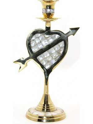 Acstore Pirinç Sedefli Tekli Şamdan 20 cm