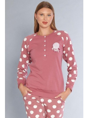 Kadın Pamuklu Uzun Kollu Pijama Takımı Dowry 09-272