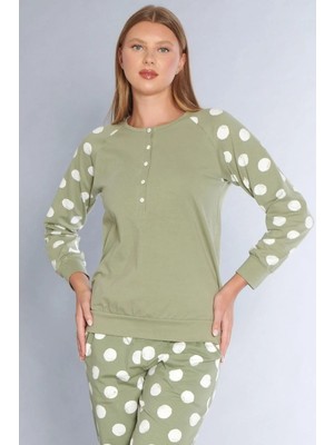 Kadın Pamuklu Uzun Kollu Pijama Takımı Dowry 09-272