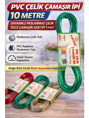 Popüler Sepet Pvc Çelik Çamaşır Ipi 10 Metre Dayanıklı Paslanmaz Çelik Özlü Çamaşır Askı Ipi 1 Adet