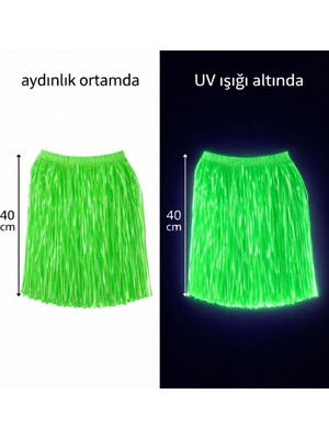 Marsilyan Neon Yeşil Hawaii Parti Eteği 40 cm