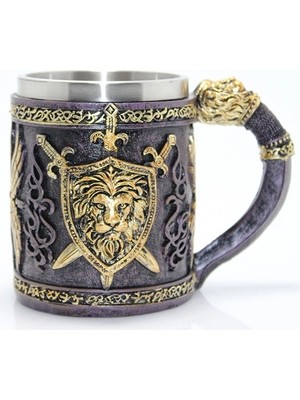 Acstore Aslan Büstü Tasarımlı Paslanmaz Çelik Kupa Bardak ALK1016