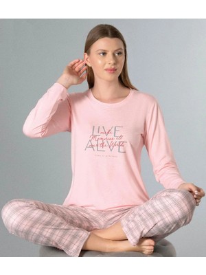 Uzun Kol Mevsimlik Pijama Takımı Viskon Alperi 790-50