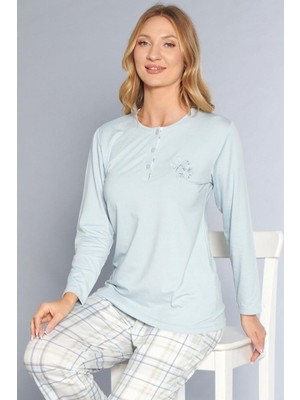 Kadın Uzun Kollu Pijama Takımı – Şık, Zarif ve Modern Tasarım – Rahat ve Kaliteli Kumaş Flz 89-130 89-131