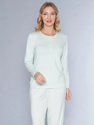 Kadın Uzun Kollu Mevsimlik Pijama Takımı – Şık, Zarif ve Modern Tasarım – Rahat ve Kaliteli Kumaş Flz 89-133