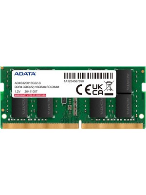 Verto Adata 16GB Ddr4 3200MHZ 260PIN 1.2V Notebook Ram