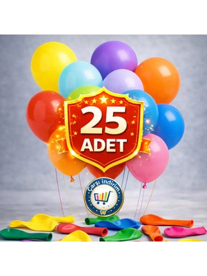 Nistabolje Renkli Balon 25 Li Karışık Renk Parti Doğum Günü Kutlama Özel Günler