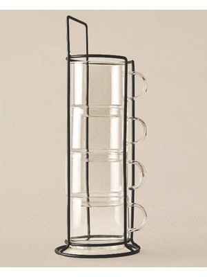 Acstore Standlı Borosilikat 4'lü Fincan Seti