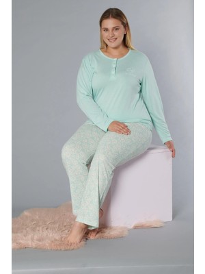 Büyük Beden Battal Uzun Kol Pijama Takımı Dowry B09-174