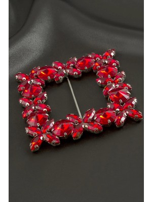 Marsilyan Çiçek Kare Taşlı Kemer Tokası