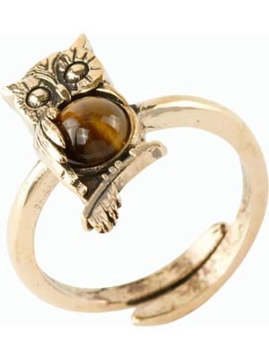 Marsilyan Baykuş Doğaltaşlı Otantik Yüzük