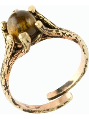 Marsilyan Yuvarlak Doğaltaşlı Otantik Yüzük