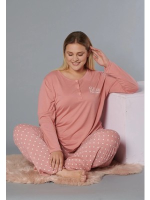 Büyük Beden Battal Uzun Kol Pijama Takımı Dowry B09-171
