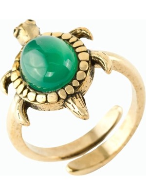 Marsilyan Kaplumbağa Doğaltaşlı Otantik Yüzük
