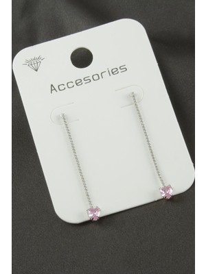 Marsilyan Kalp Suyolu Taşlı Küpe