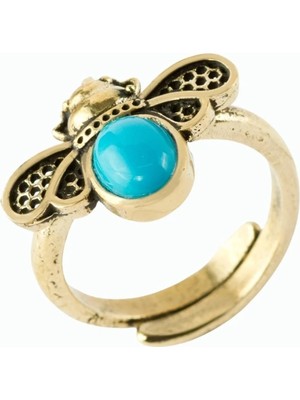 Marsilyan Uğur Böceği Doğaltaşlı Otantik Yüzük