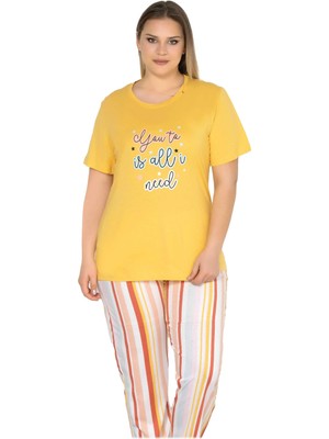 Büyük Beden Battal Kısa Kol Pijama Takımı Alperi B78-109