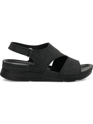 Polaris 167215.Z6FX Siyah Kadın Düz Sandalet