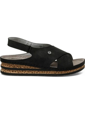 Polaris 166953.BZ5FX Siyah Kadın Düz Sandalet