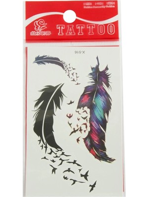 Marsilyan Kuş Tüy Tattoo Dövme Sticker