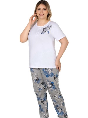 Büyük Beden Battal Kısa Kol Pijama Takımı Alperi B78-106