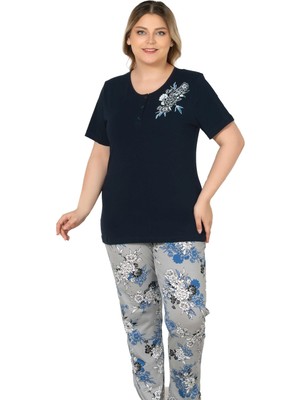 Büyük Beden Battal Kısa Kol Pijama Takımı Alperi B78-106