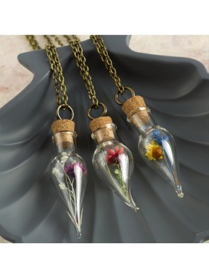 Marsilyan Çiçek Fanus Canlı Kolye